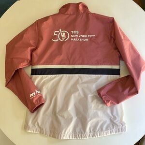 NEW BALANCE NYC MARATHON 50th ANNIVERSARY PINK WINDBREAKER JACKET WOMENS LARGE